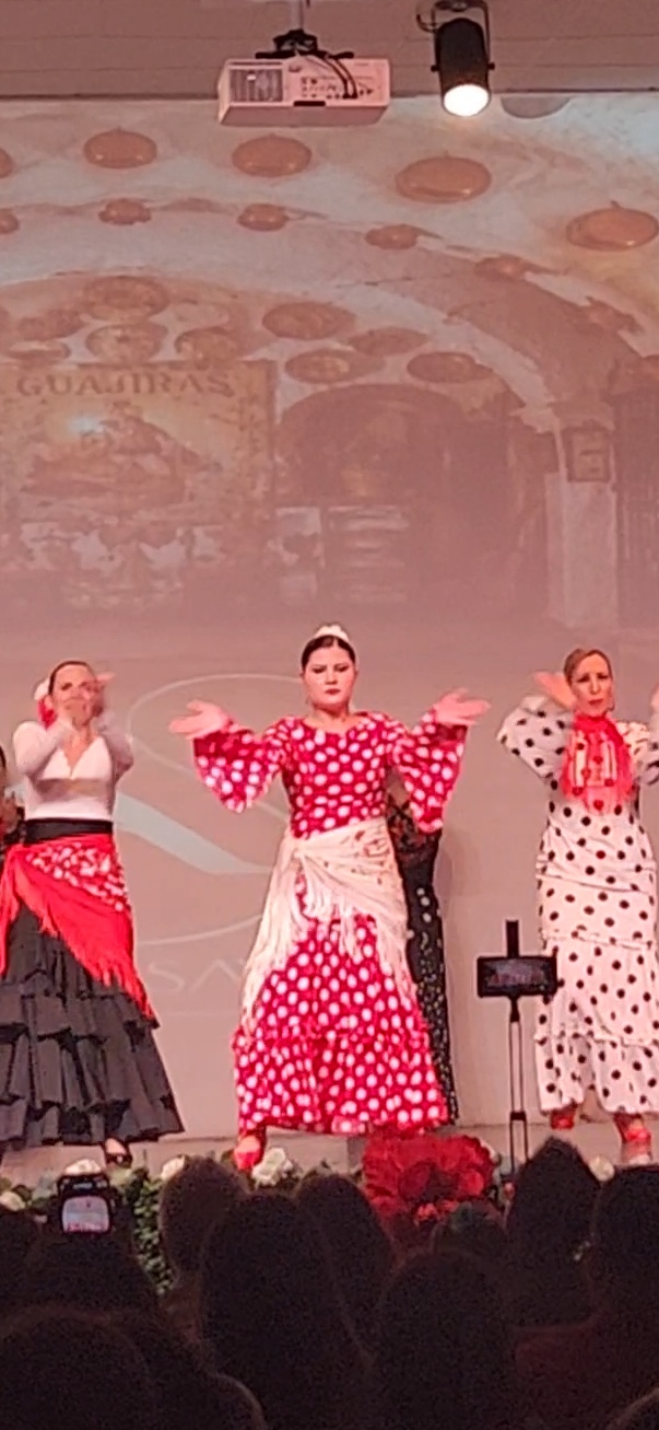 Mia in red polka dot dress